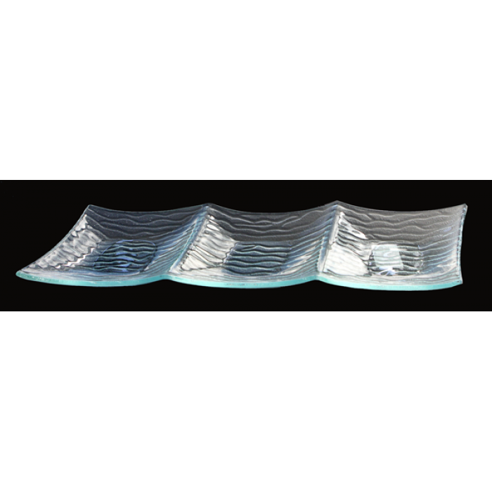 Platou RAKI dreptunghiular cu 3 compartimente 12x39cm negru MN0103190