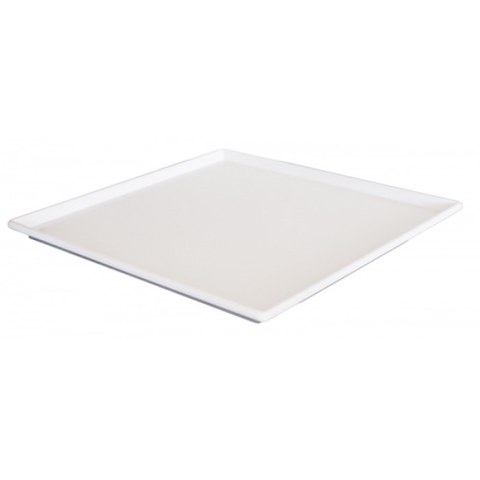 Platou patrat melamina RAKI, 24,5x24,5xh1cm, alb
