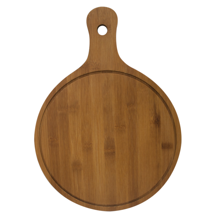 Platou servire pizza RAKI 32xh1,2cm cu maner, din lemn