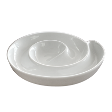 Platou rotund din portelan 17 cm pentru masline