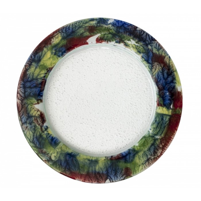 Platou rotund RAKI pentru servit 32cm CORAL RIM YELLOW MN0103236