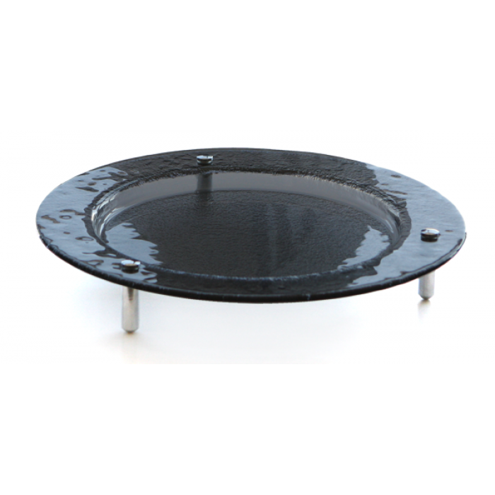 Platou rotund RAKI pentru servit 40cm cu suport picioruse crom H5,5cm alb MN0103120