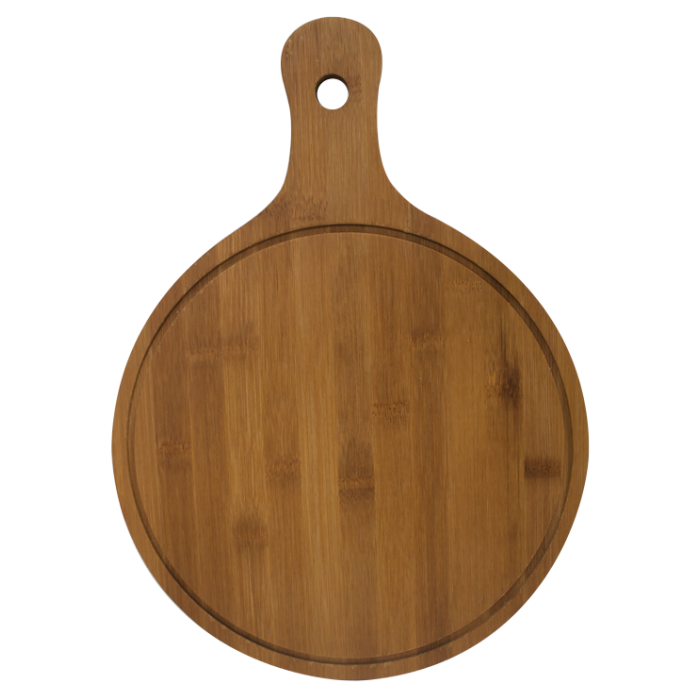 Platou servire pizza RAKI 28xh1,2cm cu maner, din lemn