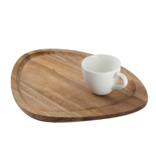 Platou triunghi lemn pentru servit cafea BONNA ACACIA 27x21xh1,8cm (AKS 01TCB)