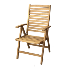 Scaun cu brate din lemn de tec RAKI, 75x60xh106cm, cu finisaj natural