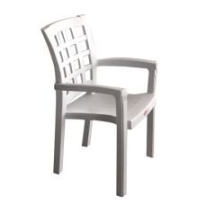 Scaun cu brate din masa plastica ELIT SIDE culoare alba