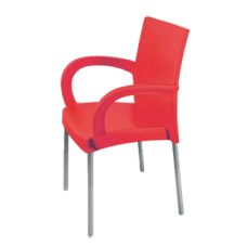 Scaun gradina,terasa cu brate SUMELA culoare rosie