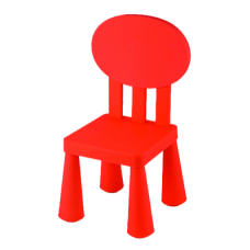Scaun copii RAKI MAMONT 30x30xh67cm cu spatar rotund, rosu