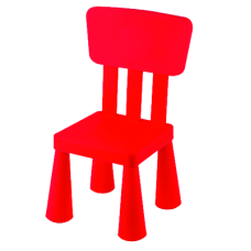 Scaun copii RAKI MAMONT 30x30xh67cm cu spatar patrat, rosu
