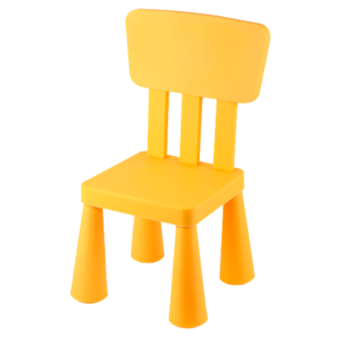 Scaun copii RAKI MAMONT 30x30xh67cm cu spatar patrat, galben