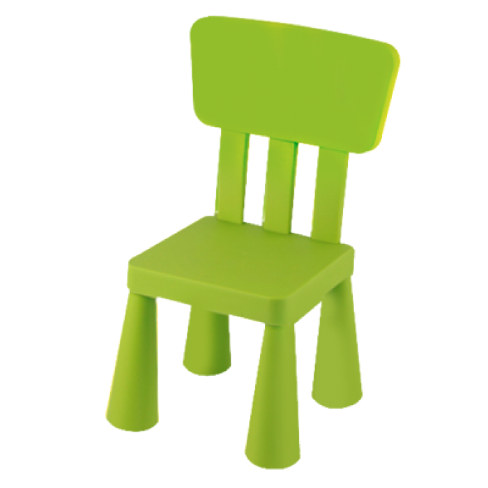 Scaun copii RAKI MAMONT 30x30xh67cm cu spatar patrat, verde