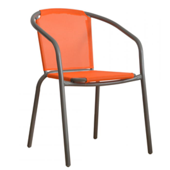 Scaun din aluminium MN0166141 orange cu cadru gri