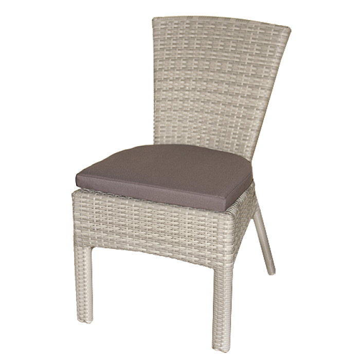 Scaun gradina,tersa KALINA BARRA din poli-ratan culoare gri cu perna scaun gri