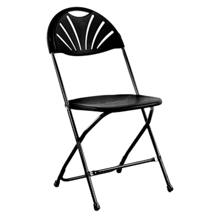 Scaun metalic pliant 39x40x87cm RAKI pentru evenimente, catering, culoare neagra