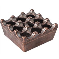 Scrumiera antivant metalica patrat RAKI finisaj cupru