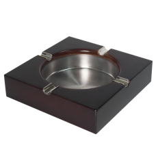 Scrumiera din lemn cu inox RAKI 14x14xh3,5cm