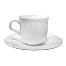 Serviciu cafea 12 piese opal BORMIOLI EBRO 6 cesti 100ml si 6 farfurioare
