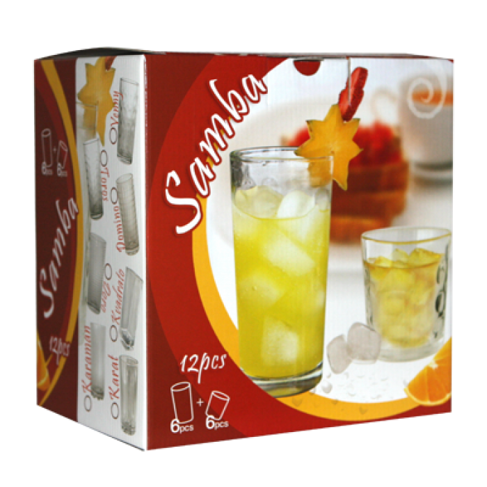Set 12 pahare sticla SAMBA QUADRATO MN011114