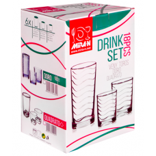Set 18 pahare sticla VENI MN011192