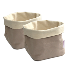 Set 2 cosuri paine textile ovale ILSA 14x14xh16cm bej, 100% bumbac