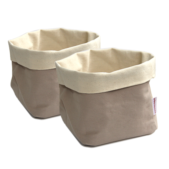 Set 2 cosuri paine textile ovale ILSA 14x14xh16cm bej, 100% bumbac