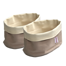 Set 2 cosuri paine textile ovale ILSA 25x15xh17cm bej, 100% bumbac