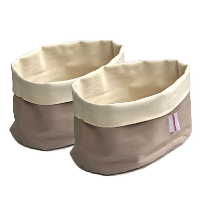 Set 2 cosuri paine textile ovale ILSA 25x15xh17cm bej, 100% bumbac