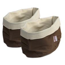 Set 2 cosuri paine textile patrate ILSA 25x15xh17cm cafeniu, 100% bumbac