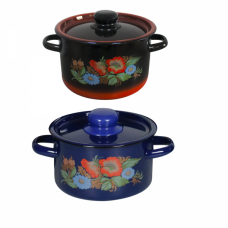 Set 2 oale rusesti emailate cu capace, 2,9L si 4,5L, RAKI SIPOVNIC