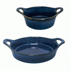 Set 2 tavi ceramica ovale cuptor RAKI 12,5x5,5cm, 21x6cm culoare albastra BC000014
