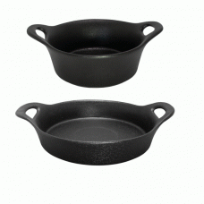 Set 2 tavi ceramica rotunde cuptor RAKI 12,5x5,5cm, 21x6cm culoare neagra BC000012