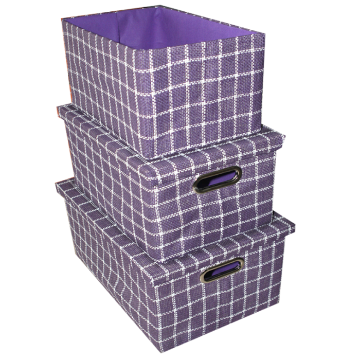 Set 3 cutii depozitare RAKI AXELES mov MN018849