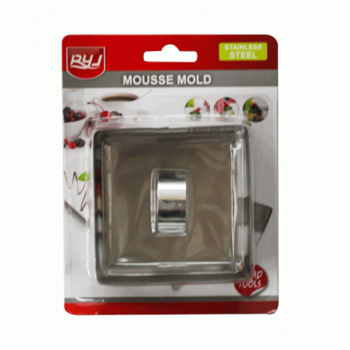 Set 3 forme inox patrate pentru copt RAKI 8,5x8,5x4,5cm MN01981075