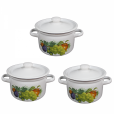 RAKI DARI LETA Set 3 oale emailate 2L, 3L, 4,5L otel carbon