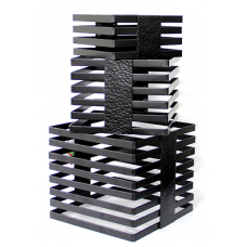 Set 3 standuri metalice expunere platouri RAKI, 15,5x15,5xh7,5cm, 17,5x17,5xh12,5cm, 20,5x20,5xh17,5cm