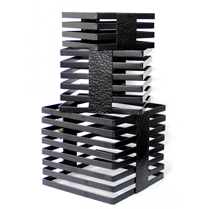 Set 3 standuri metalice expunere platouri RAKI, 15,5x15,5xh7,5cm, 17,5x17,5xh12,5cm, 20,5x20,5xh17,5cm