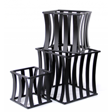 Set 3 standuri metalice patrate expunere bufet RAKI, 12,5x12,5xh13cm, 16,5x16,5xh16,75cm, 20x20xh20,25cm