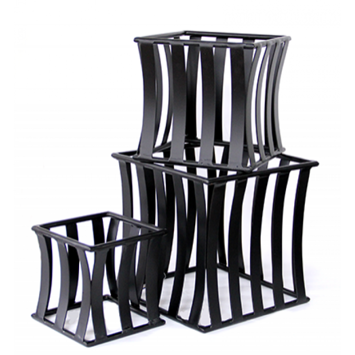 Set 3 standuri metalice patrate expunere bufet RAKI, 12,5x12,5xh13cm, 16,5x16,5xh16,75cm, 20x20xh20,25cm