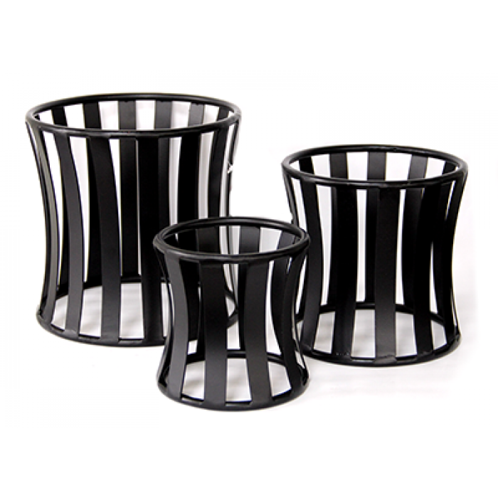 Set 3 standuri metalice rotunde expunere platouri RAKI, D12,75xh13cm, D16,5xh16,75cm, D20x20,5cm