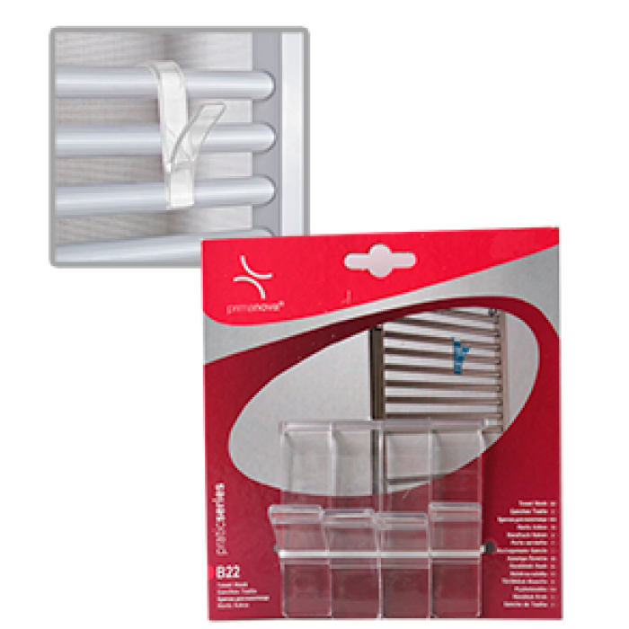 Set 4 cuiere prosoape baie transparent MN0137195