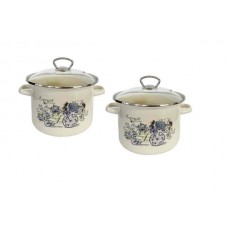 Set 4 piese 2 oale cu capac sticla RAKI ROMANTIC GARDEN 3L, 5,5L B0129438-29439