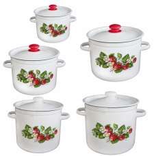 RAKI ZEMLENIKA Set 5 oale emailate 4,5L, 5,5L, 7L, 9L, 12L