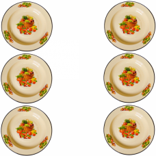 Set 6 farfurii adanci rusesti emailate cu décor 2L B000291021