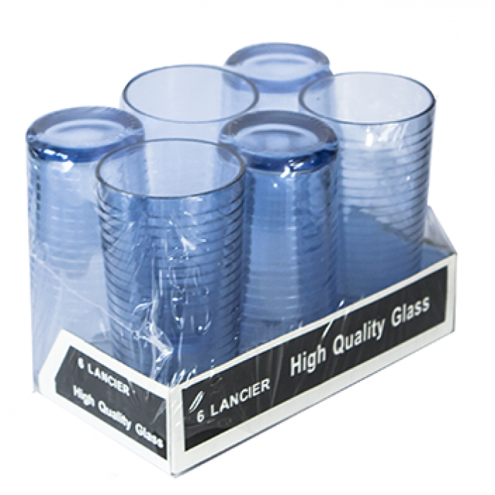 Set 6 pahare DOMINO albastre 265ml MN011199