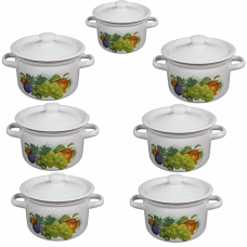 RAKI DARI LETA Set 7 oale emailate 2L, 3L, 4,5L, 5,5L, 7L, 9L, 12L otel carbon