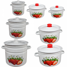RAKI KLUBNIKA Set 7 oale emailate 2L, 3L, 4,5L, 5,5L, 7L, 9L, 12L