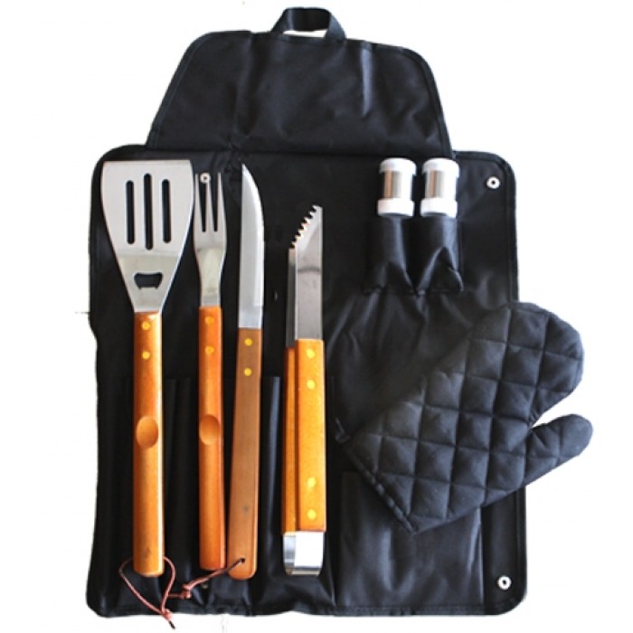 Set accesorii gratar RAKI 7 piese cu manusa si sort