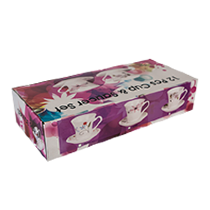 Set 6 cesti cu 6 farfurioare 200ml de ceai din portelan MN015616
