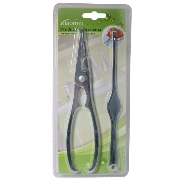 Set cleste si furculita servire homari, raci, crabi RAKI, inox