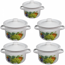 RAKI DARI LETA Set 5 oale emailate 2L, 3L, 5,5L, 9L, 12L otel carbon